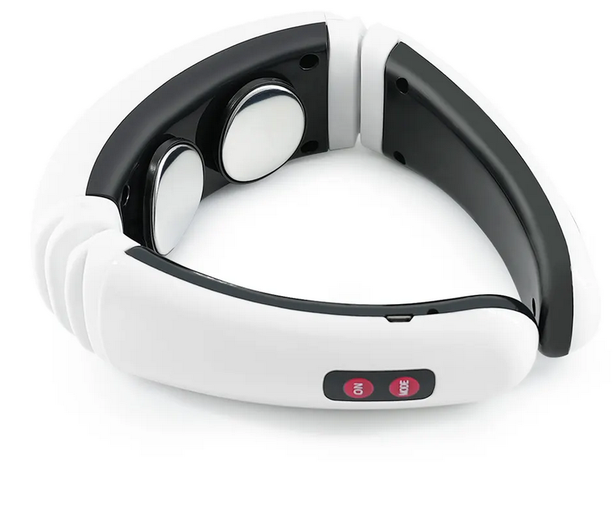 Electronic Neck Massager Portable Wireless Intelligent, White